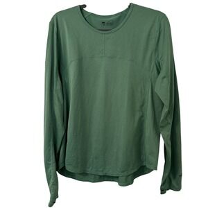 Janji Womens Run All Day Long Sleeve Shirt XL Green Running Performance